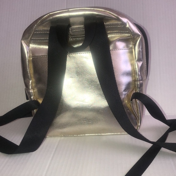 Pink Gold Metallic Bookbag Purse - Picture 5 of 14